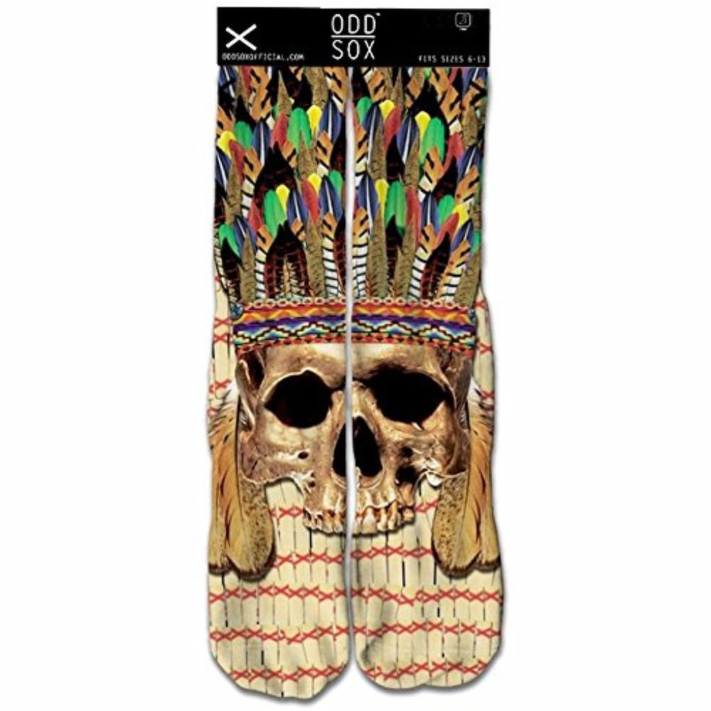 Odd Sox Headdress Brown Multi Crew Socks